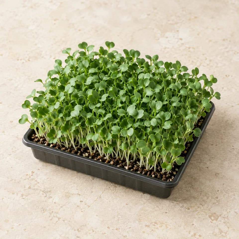 Broccoli microgreens · Live tray
