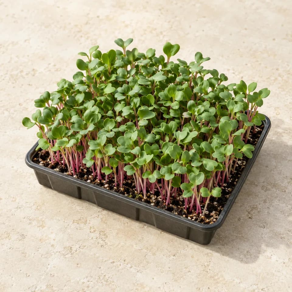 Radish microgreens · Live tray