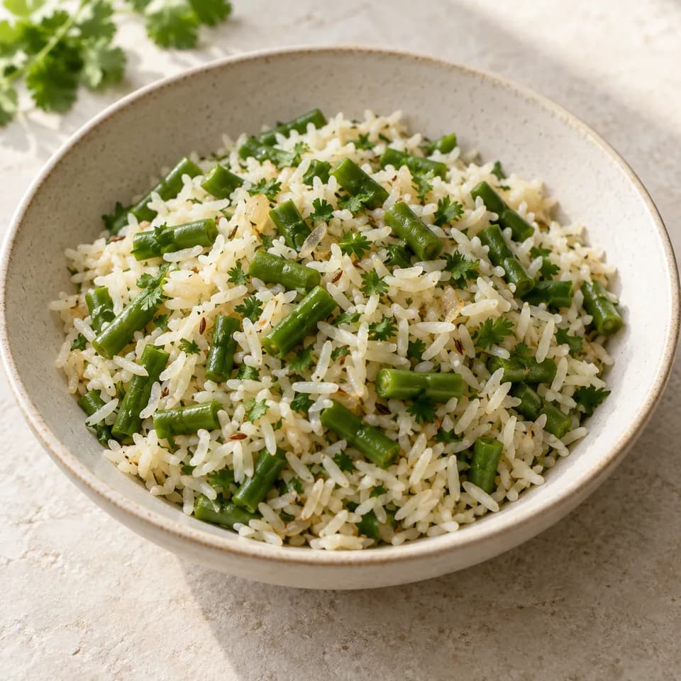 Green Bean Coriander Rice