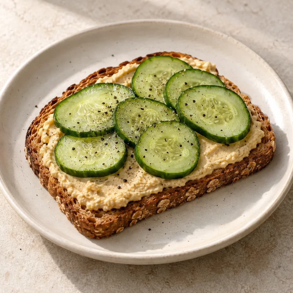 Hummus Cucumber Toast