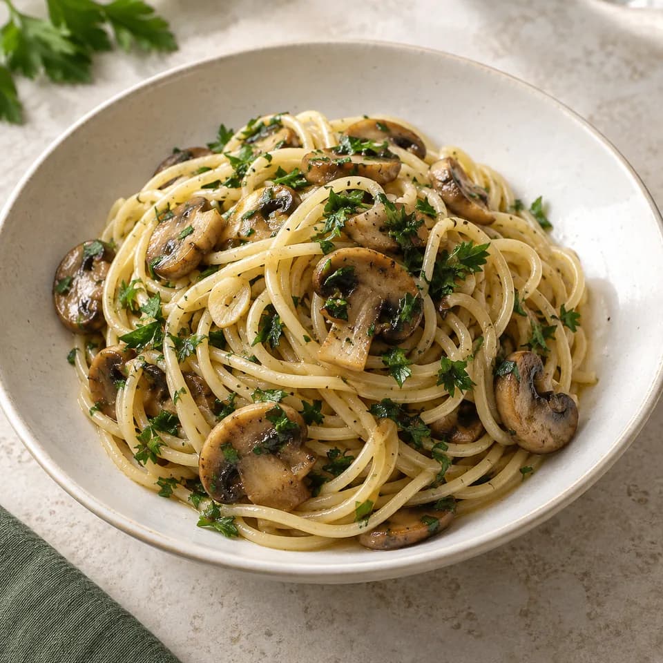 Mushroom Parsley Pasta