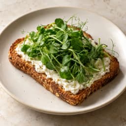 Pea Shoot Cream Cheese Toast