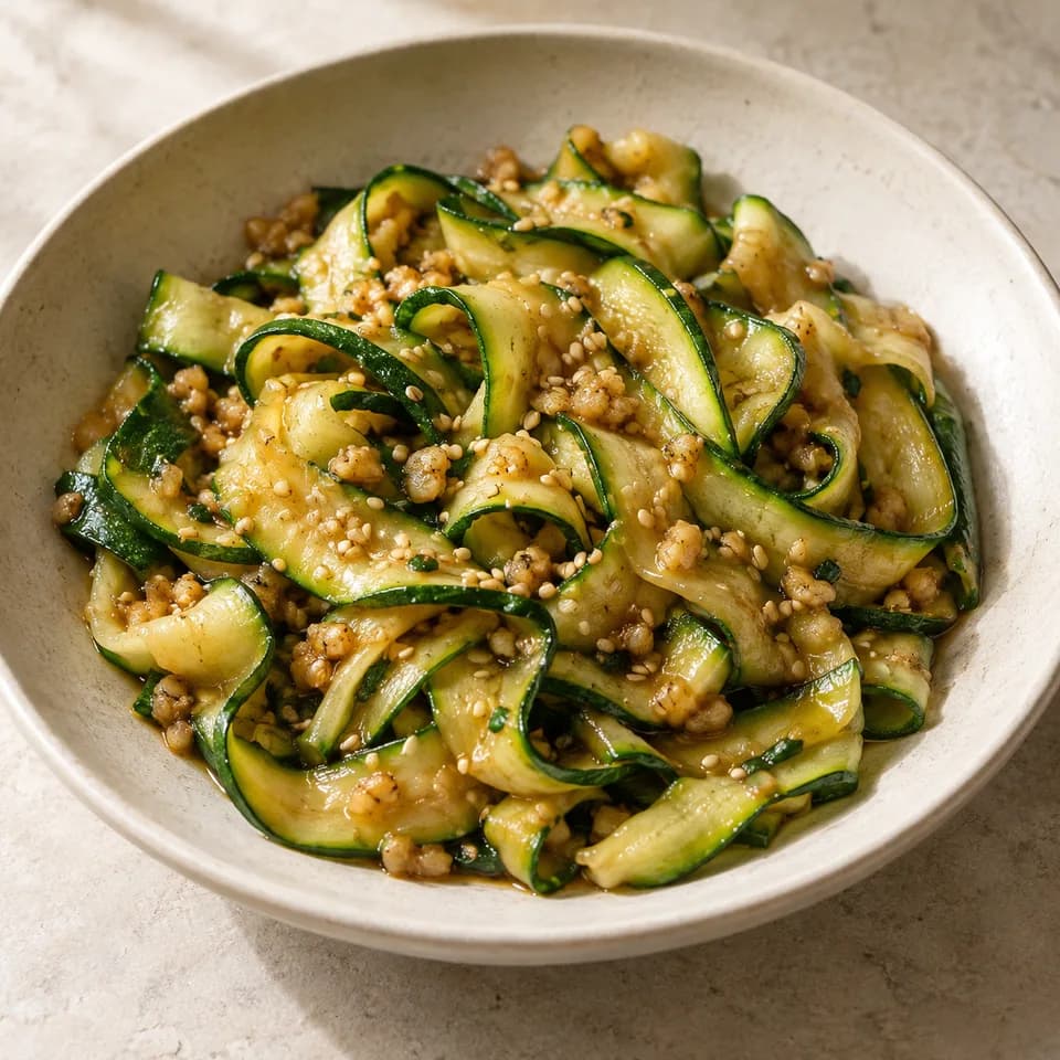 Sesame Zucchini Ribbons